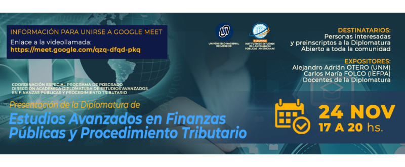 Diplomatura en Finanzas Públicas y Procedimiento Tributario